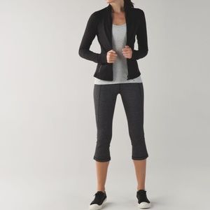 Lululemon Gather & Crow Crop II Herringbone Heathered Black